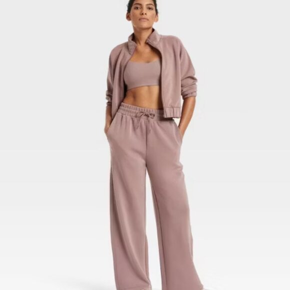 All In Motion sandwash pant High-Rise Light Brown Wide Leg Pants Size S NWT - Picture 7 of 8